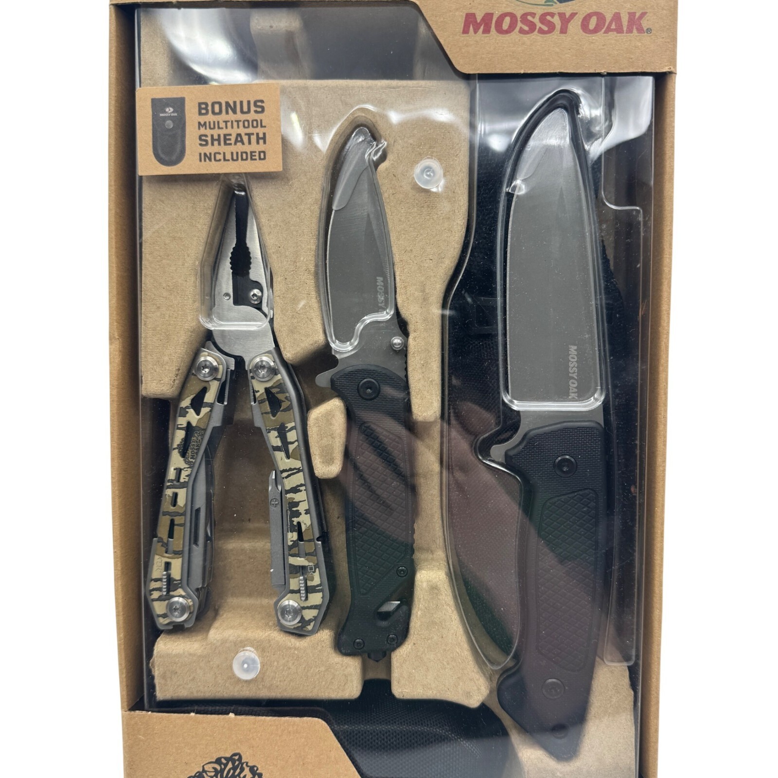Mossy Oak 3-Piece Multi Tool & Knife Set With Sheath