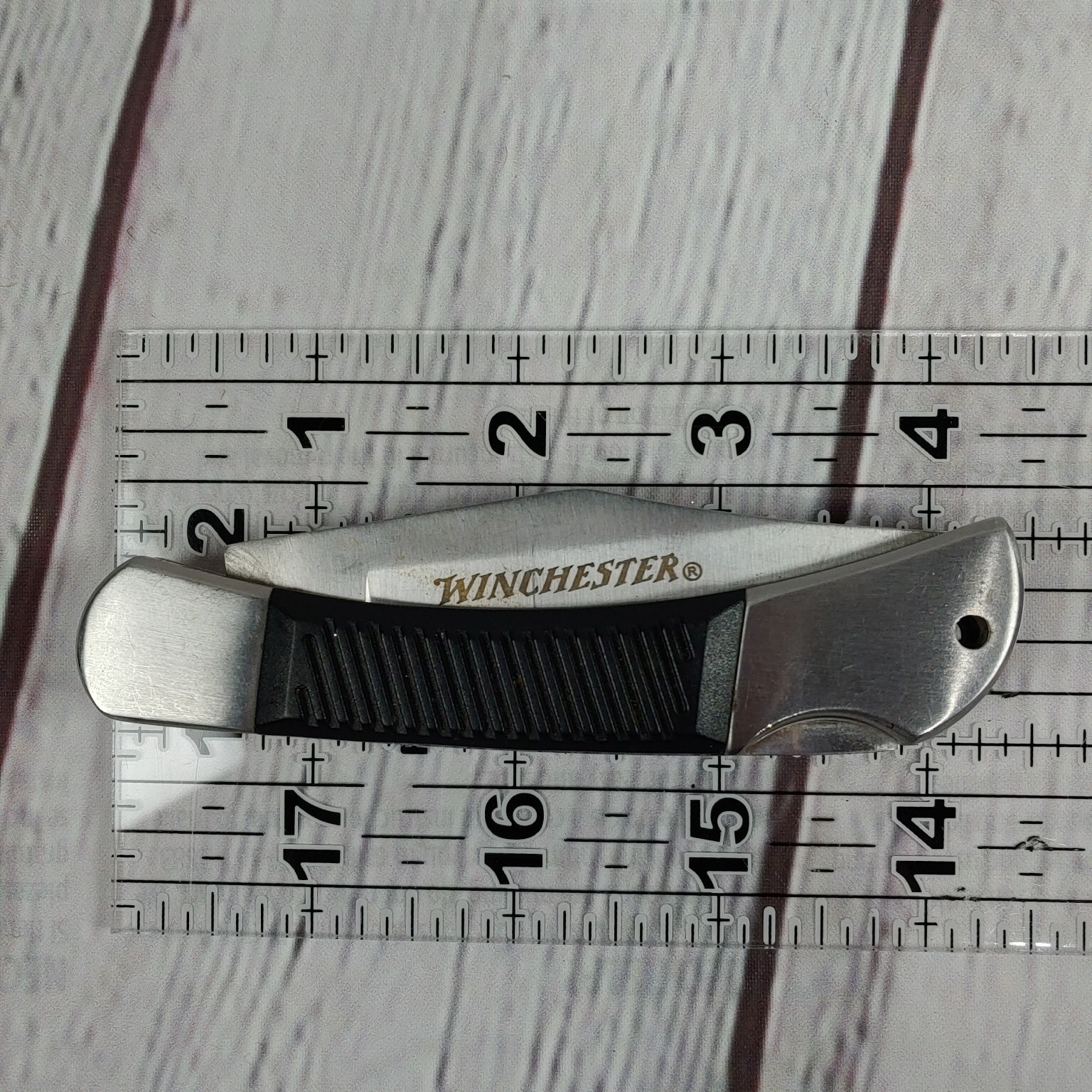 Winchester Pocket Knife Lockback Plain Edge Rubber stainless steel 7 3/8 inch