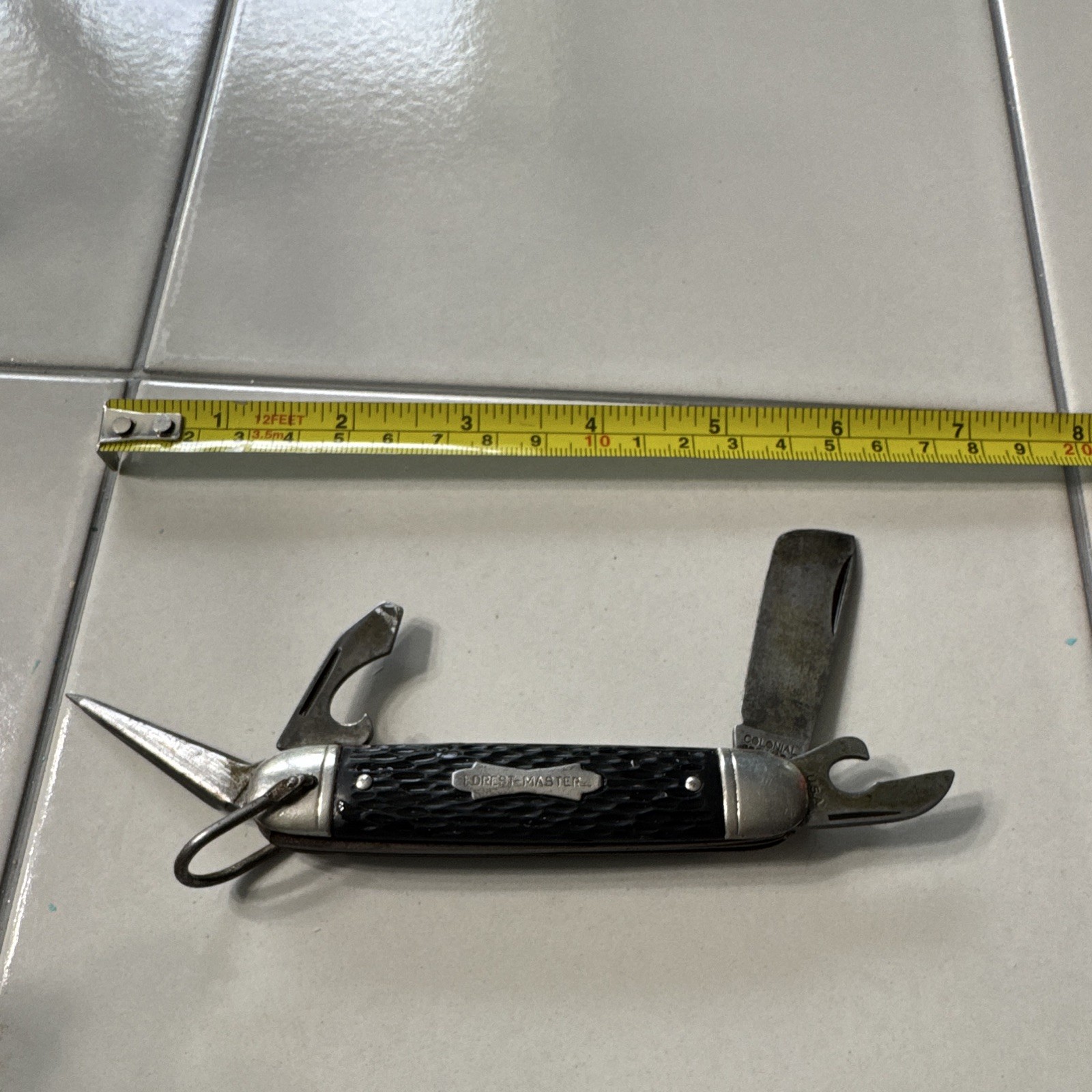 Colonial Forest-Master 5-Tool Multi-Tool Pocket Knife 3in SS Blade Black