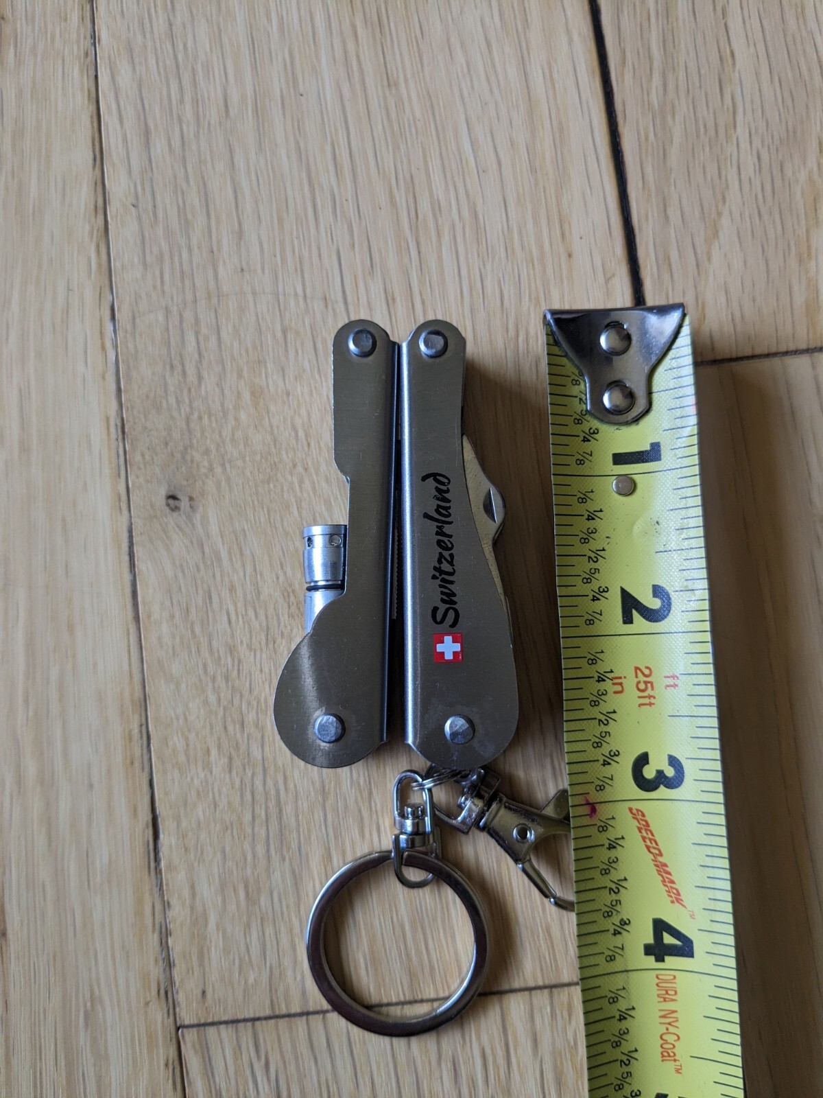 Swiss-Made Foldable Pocket Multi-Tool Stainless Steel w Pocket Clip. 8 Functions
