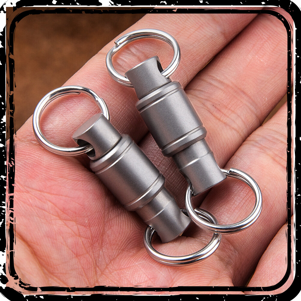 1PC TC4 Titanium Insert Buckle Gimbal Ring Portable Double Keychain Pendant EDC