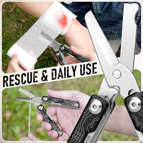 9 in 1 Mini Multitool Scissors Keychain Stainless Steel EDC Pocket Knife