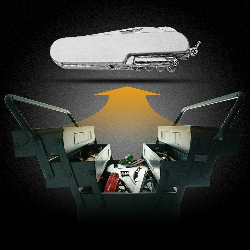 2 Pack 11 in 1 Stainless Steel Multifunctional Folding Pocket Knife Camp Outdoor