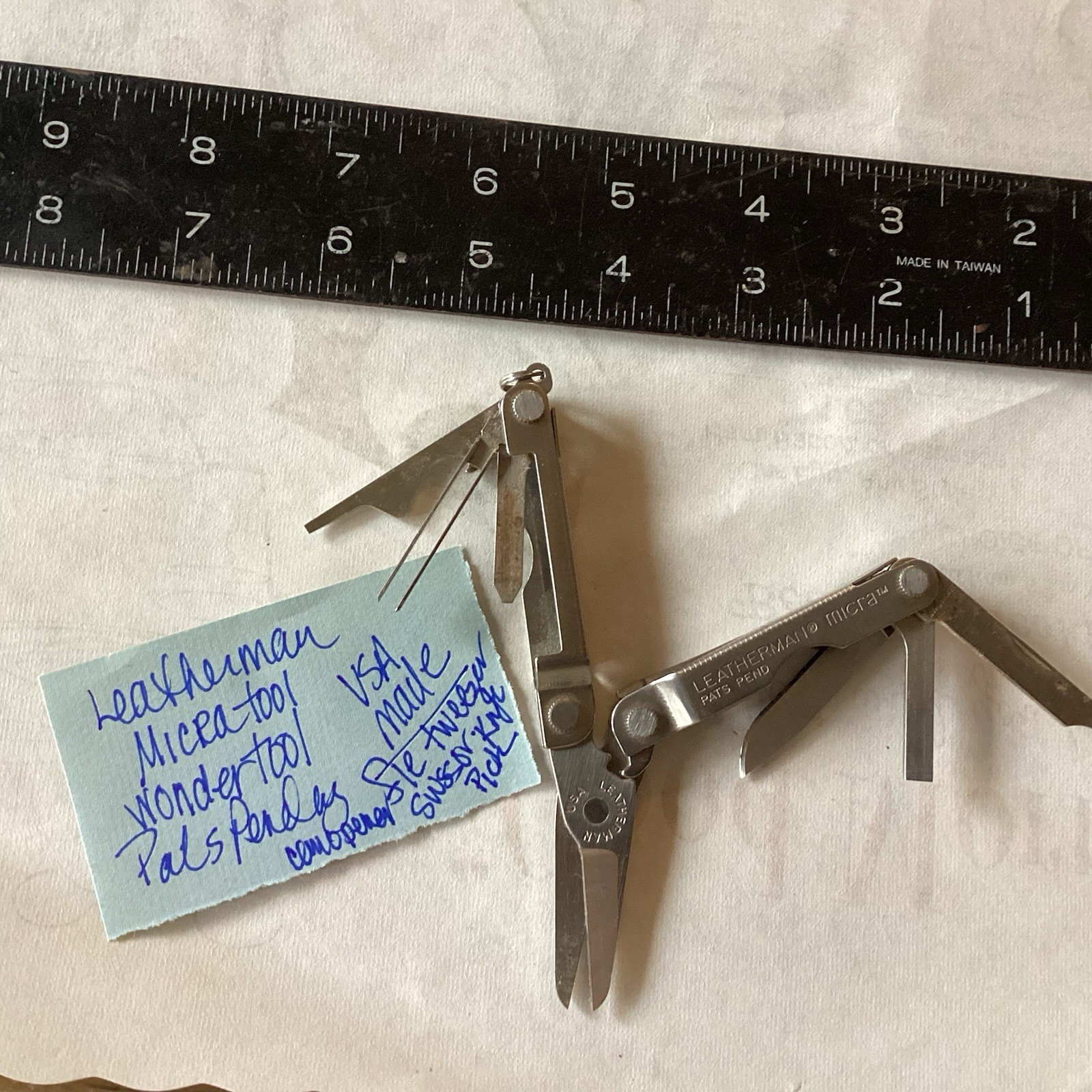 Pocket Wonder Tool LEATHERMAN MICRA Hand Held MULTI Function USA Made Chrome