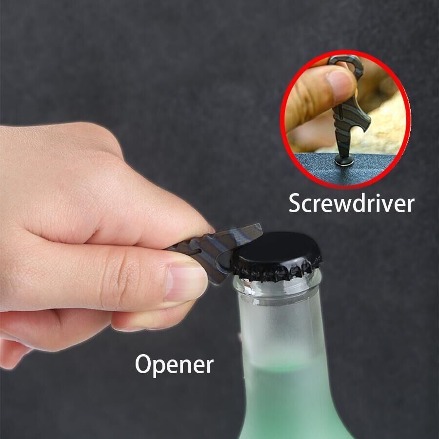 EDC Solid Titanium Alloy Multi Tools Pry Bar Pocket Crowbar Opener Screwdriver