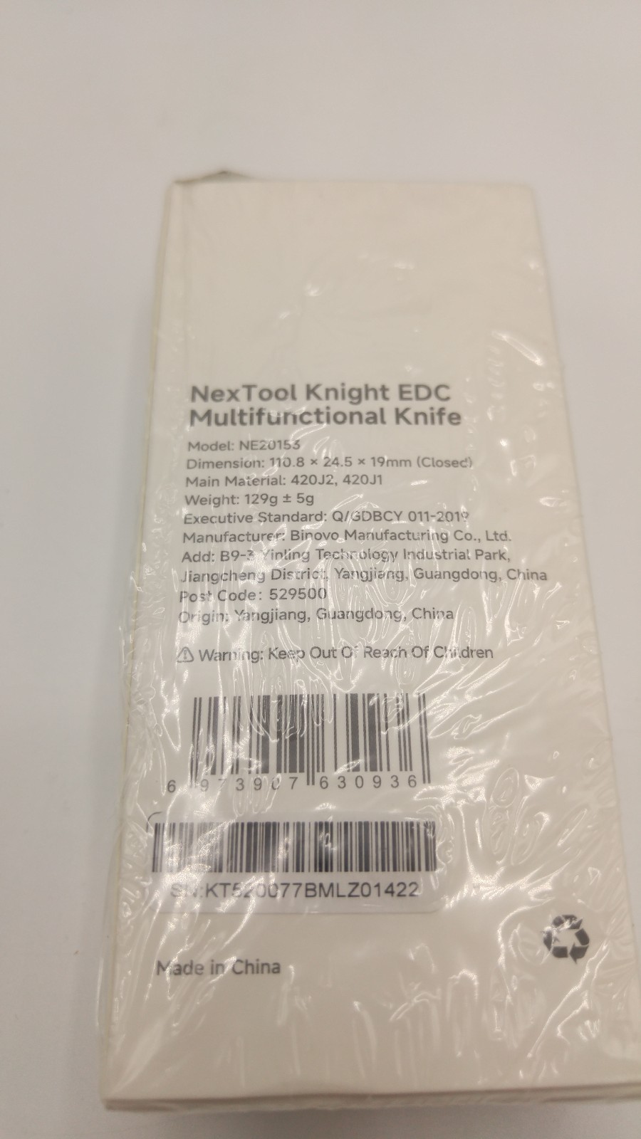 NexTool Knight K20 EDC 11-in-1 Multitool Knife Folding Hand Tool Black 4.34″