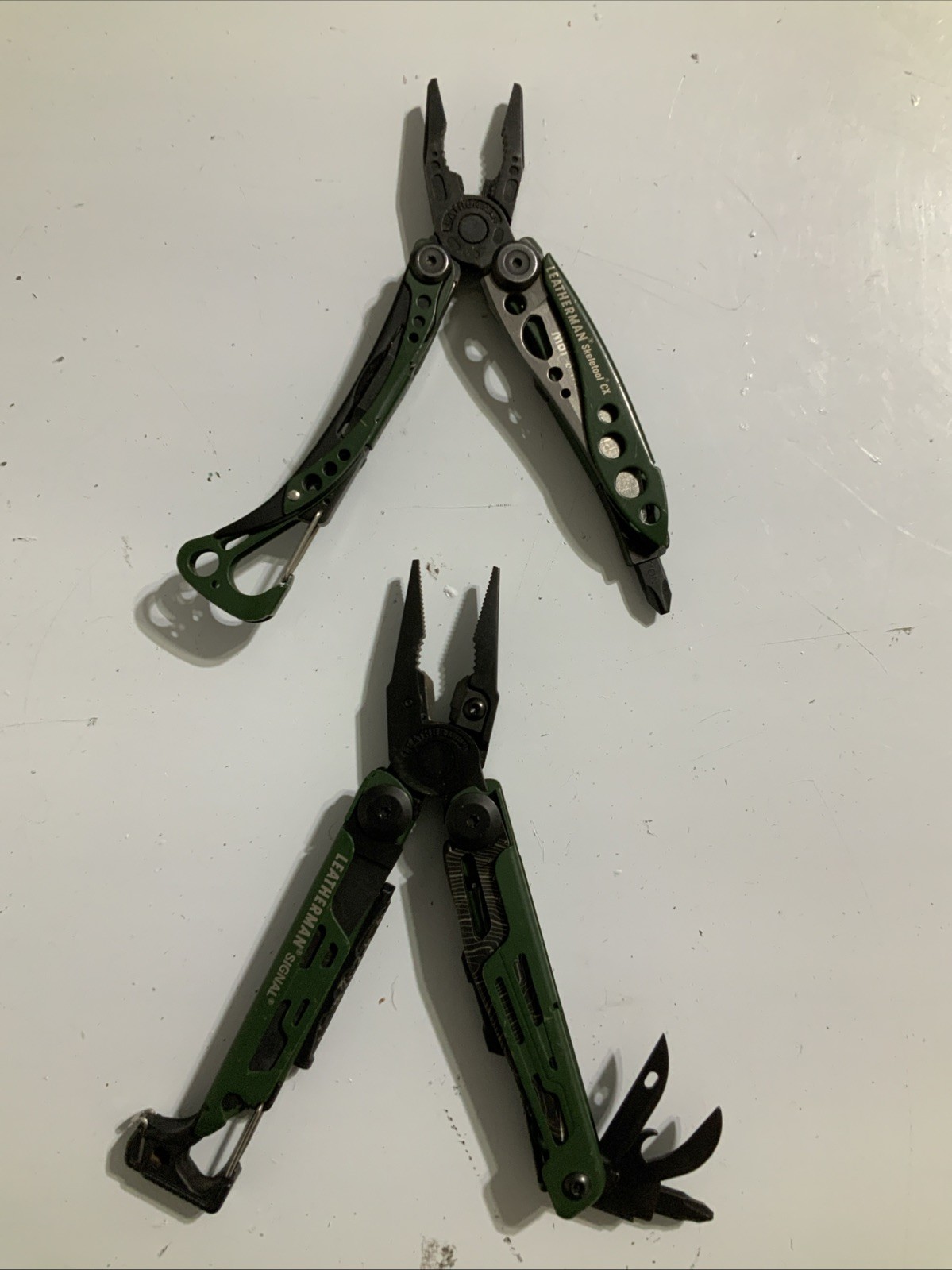 Leatherman SIGNAL & Skeletool CX TOPO Multi-Tool Green Good Condition