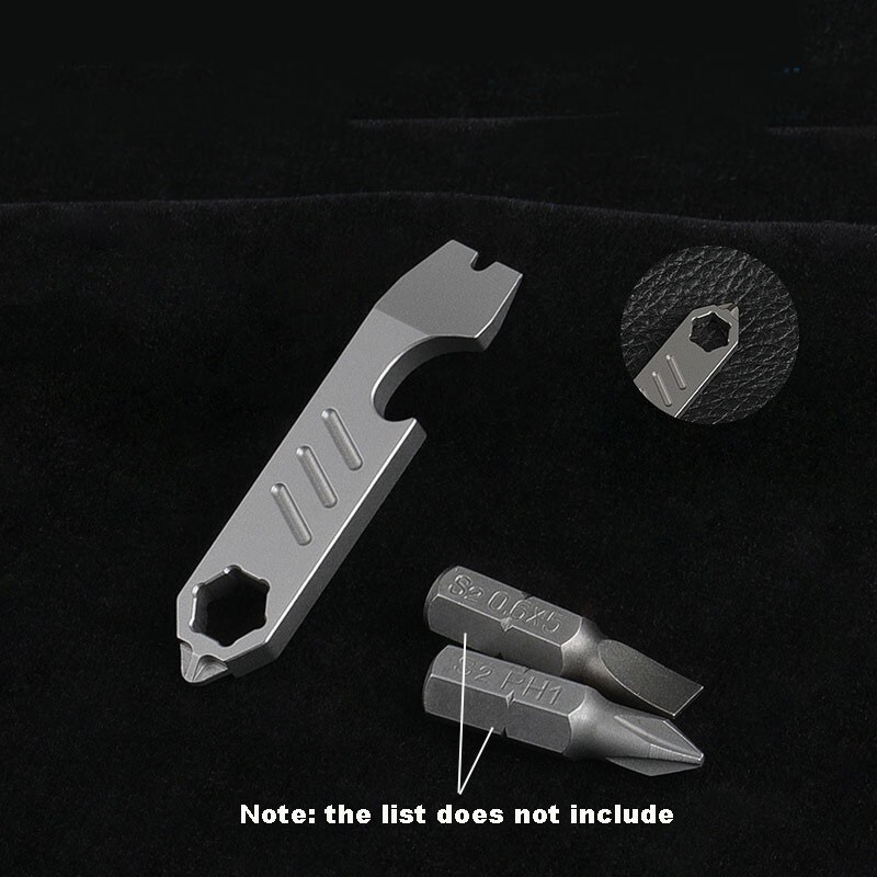 Mini Titanium Keychain Multi Tools Pry Bar Crowbar Opener Outdoor Pocket EDC