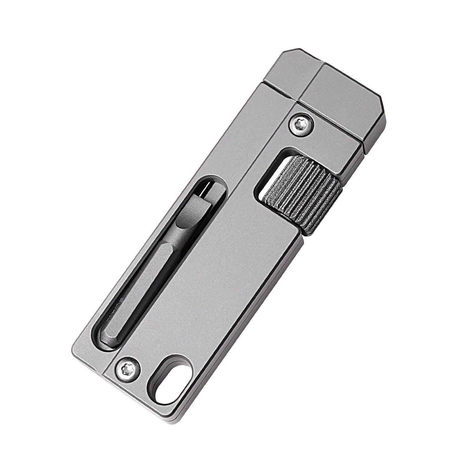 EDC Titanium Alloy Multi Tools Adjustable Wrench Pocket with Bit Holder Keychain