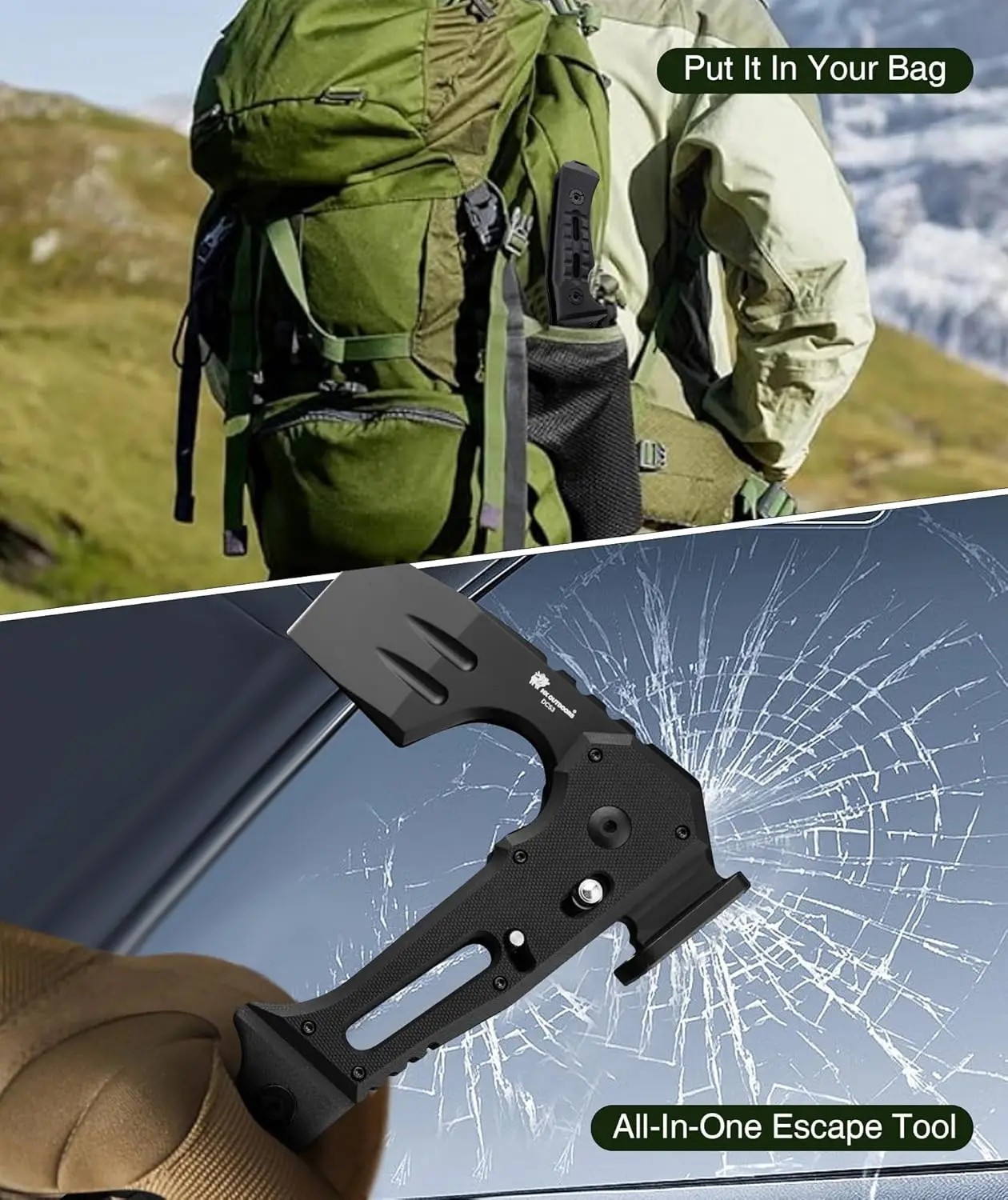 Mini Small Pocket Folding Axe Foldable Hatchet Tomahawk Hammer Survival Camping