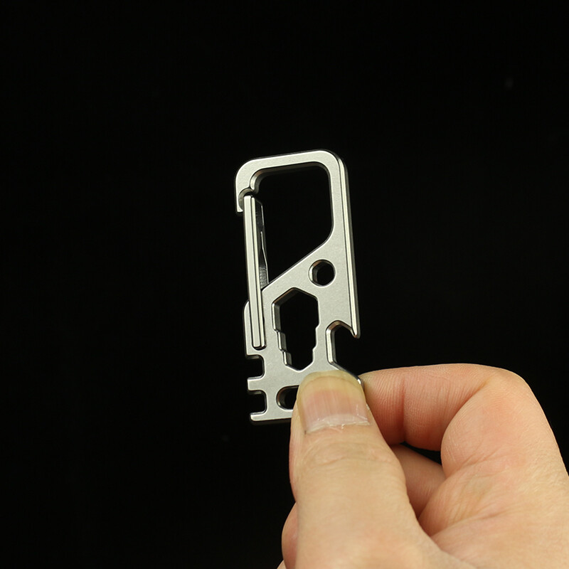 Titanium Alloy Multi Tool Outdoor Travel EDC Portable Keychain Carabiner Opener