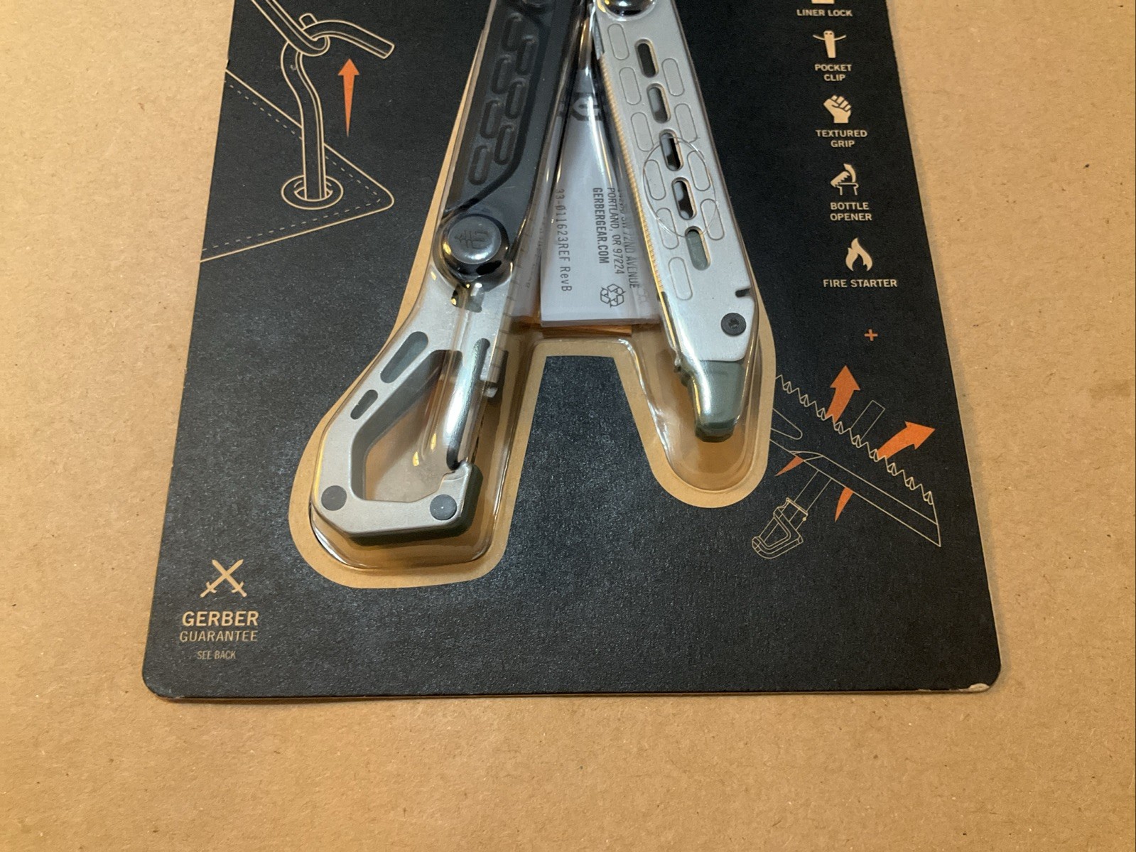 Gerber Stakeout Spark 10 Tools In 1 Pocket Clip Ferro Rod Baltic Haze Color