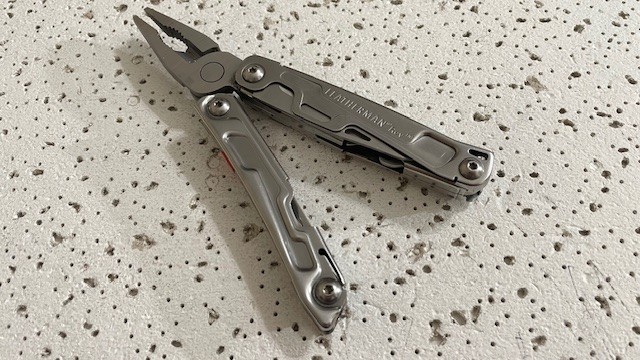 Leatherman Rev Stainless Steel Silver Multi Tool Linerlock Knife, Opener Bottle,