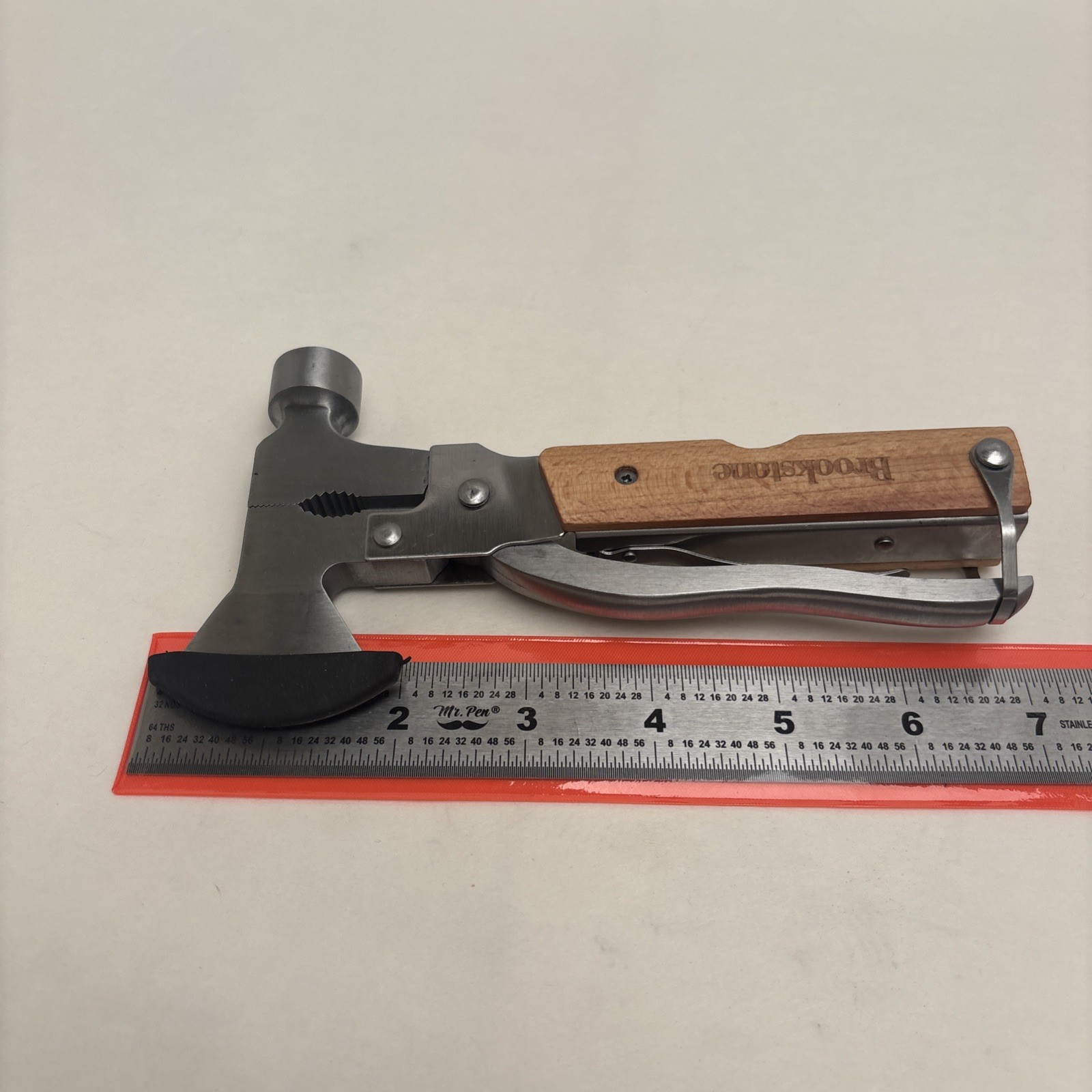 Brookstone 14-in-1 Compact Hatchet Hammer Utility Knife Multi-tool Hiking Wood