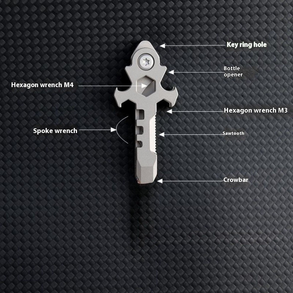Titanium alloy EDC 7in1 Mechanical Cross Multi-functional Survival Tools
