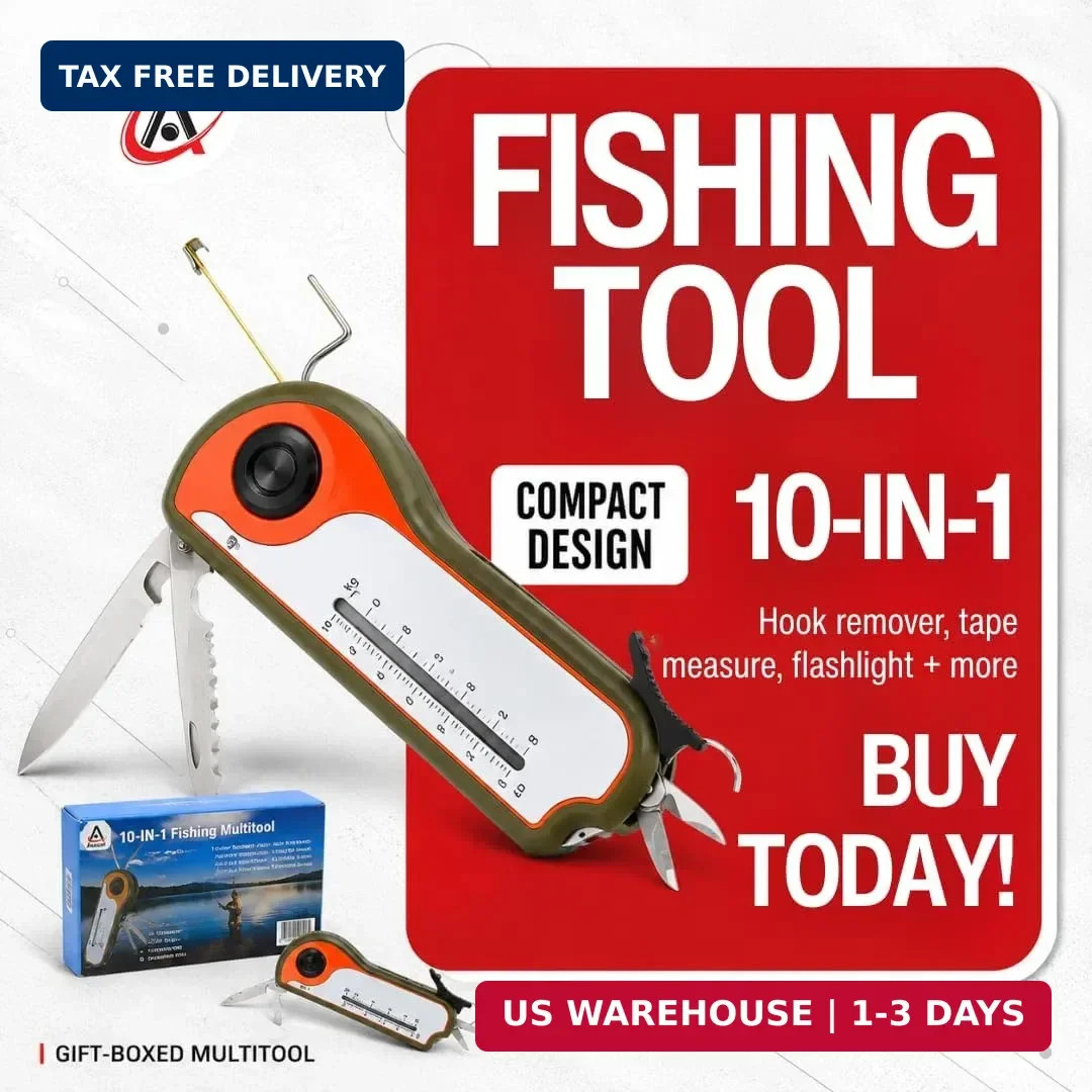 Fisherman Gift Tool Fishing Multitool – Hook Remover, Scale Scraper, Tape Measur