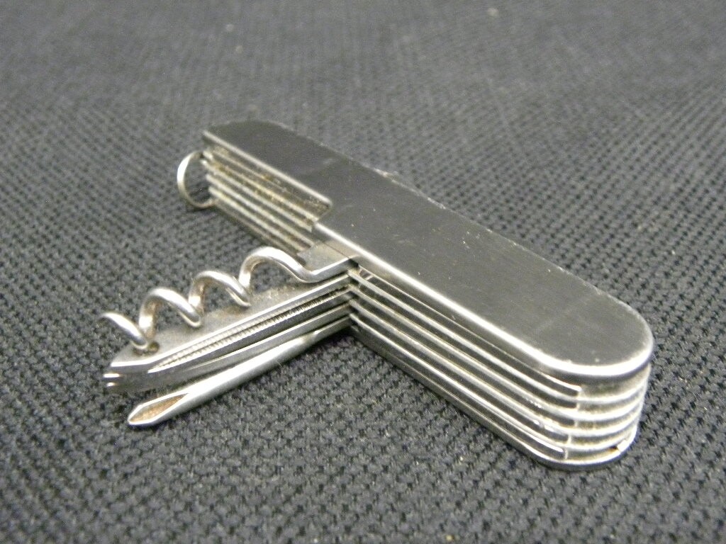Lot of 6 Silver Pocket Swiss Army Style Knife with Black Nylon Case