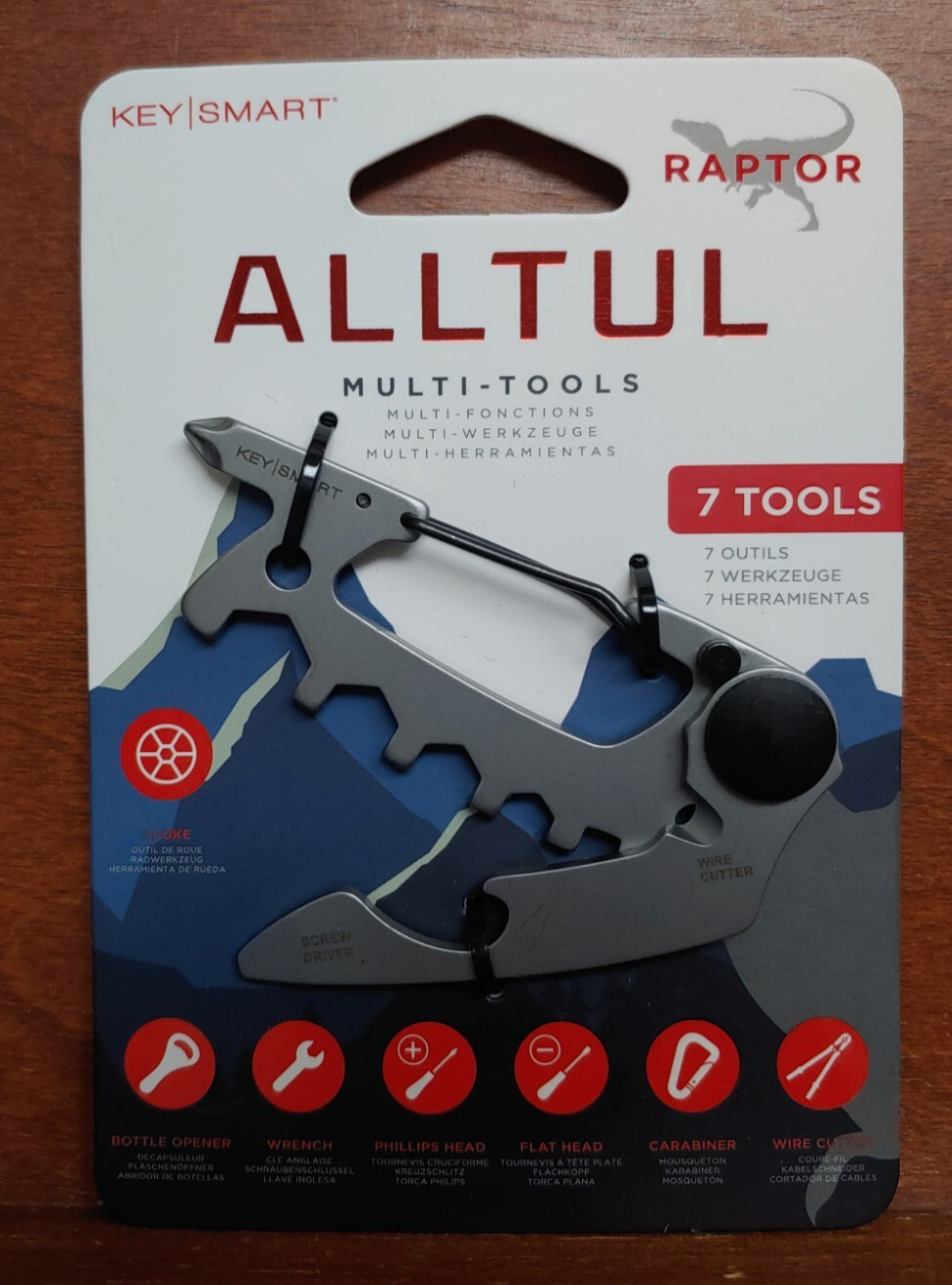 NEW Compact Multi-Tools KEY SMART ALLTUL Raptor 4-in-1 Keyring with 7 tools