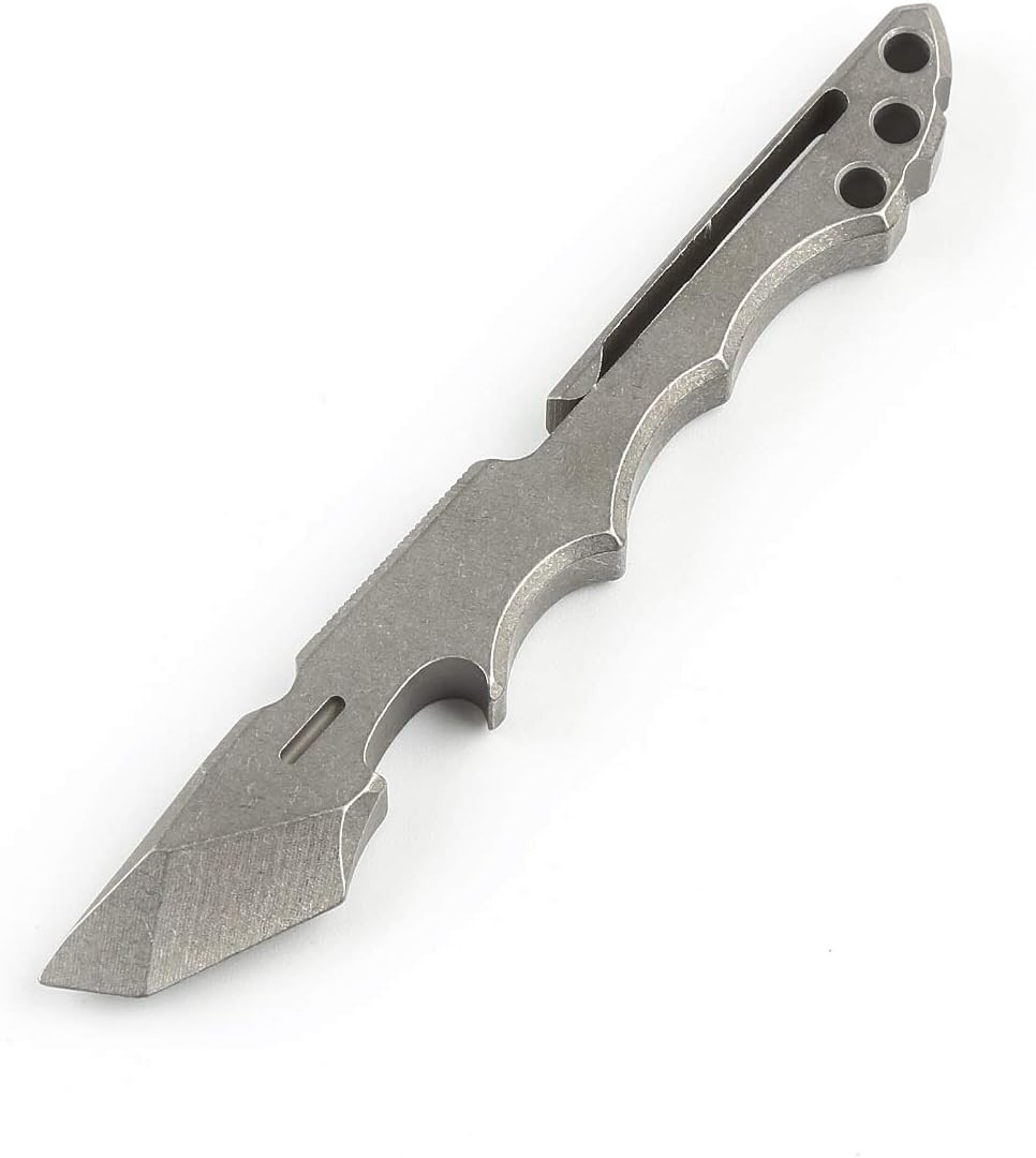 Titanium Pry Bar Multi Tool 4.65″ with Bottle Opener Box Opener Pocket Clip Func