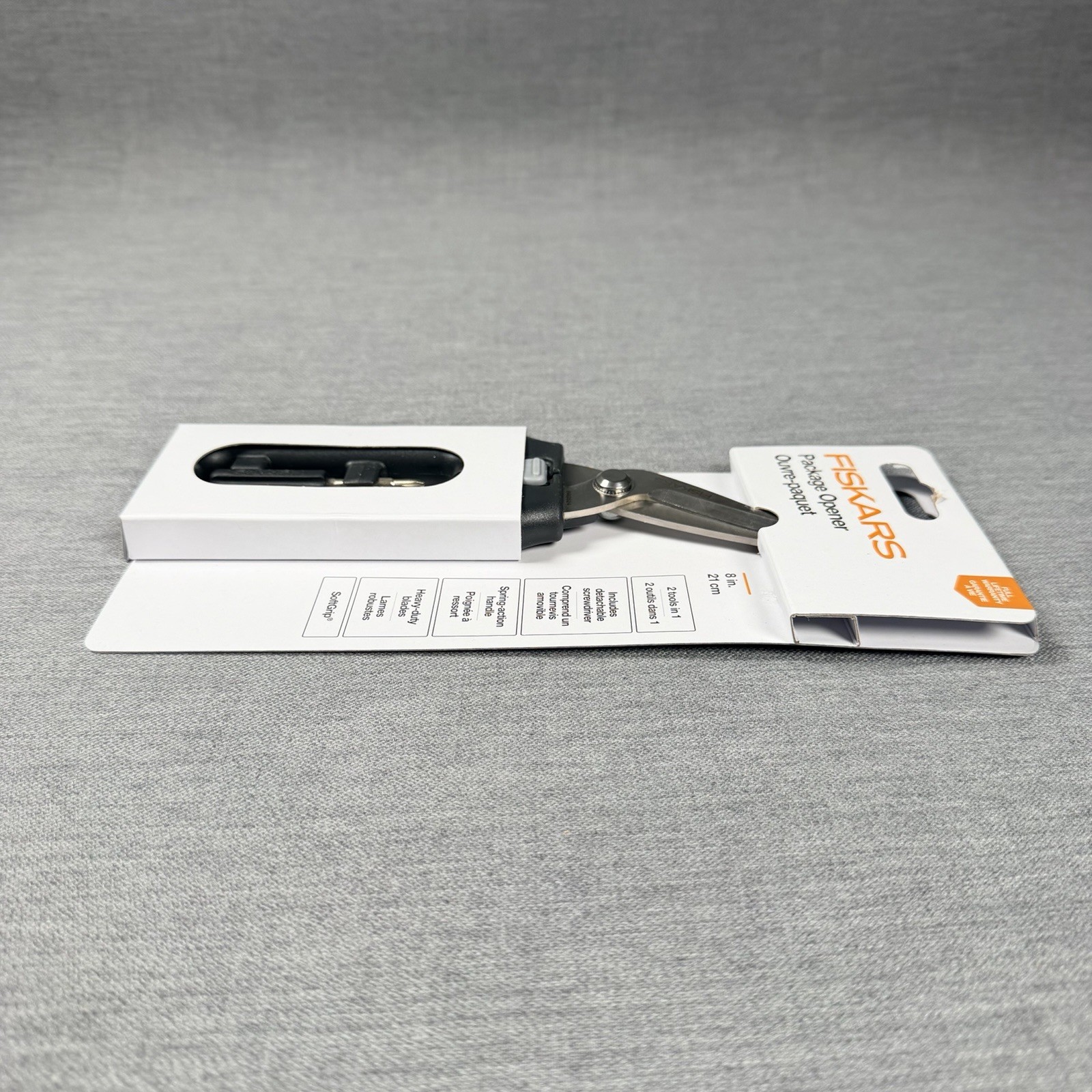 Fiskars Package Opener Scissors, Detachable Screwdriver 2 in 1 Heavy Duty Blades