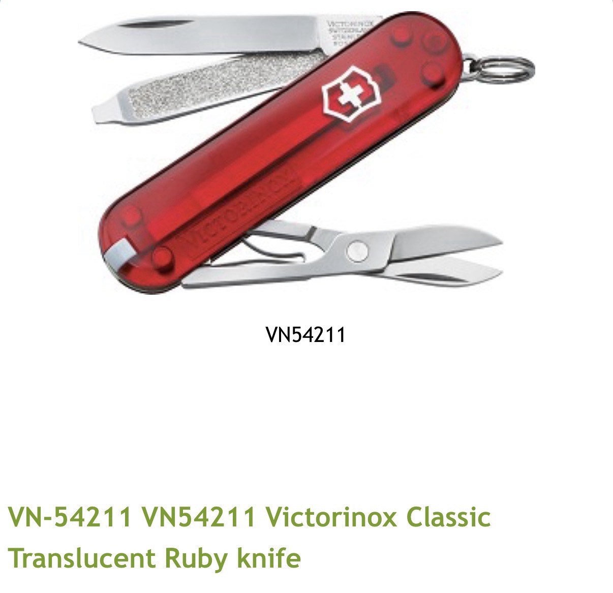 Lot of 3 Victorinox Classic SD Pocket Knife 2-1/4″, Translucent Ruby VN54211