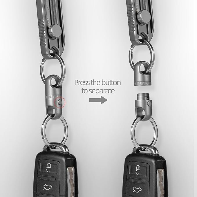 Titanium Magnetic Key Holder Quick Release Keychain Detachable 360° Rotatable