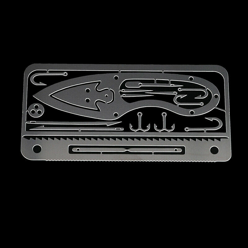 1 Set Multi Tools Survival Wallet Sized Camping Hiking Emergency Card – 3 Pieces