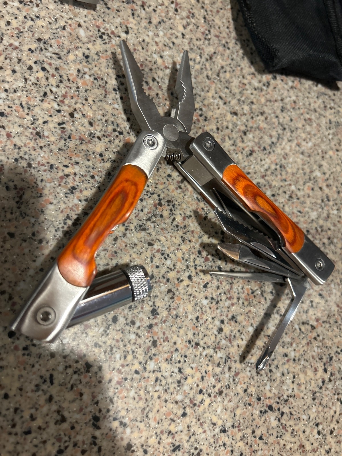 Stainless Steel Wood Handled Multi Tool & Knife for Outdoor