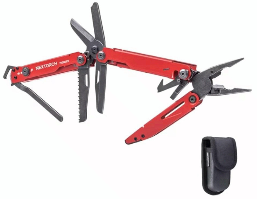 PIONEER MT20 14-in-1 Multi-Tool w/ Scissors, Pliers, Pocket Clip, Glass Breaker