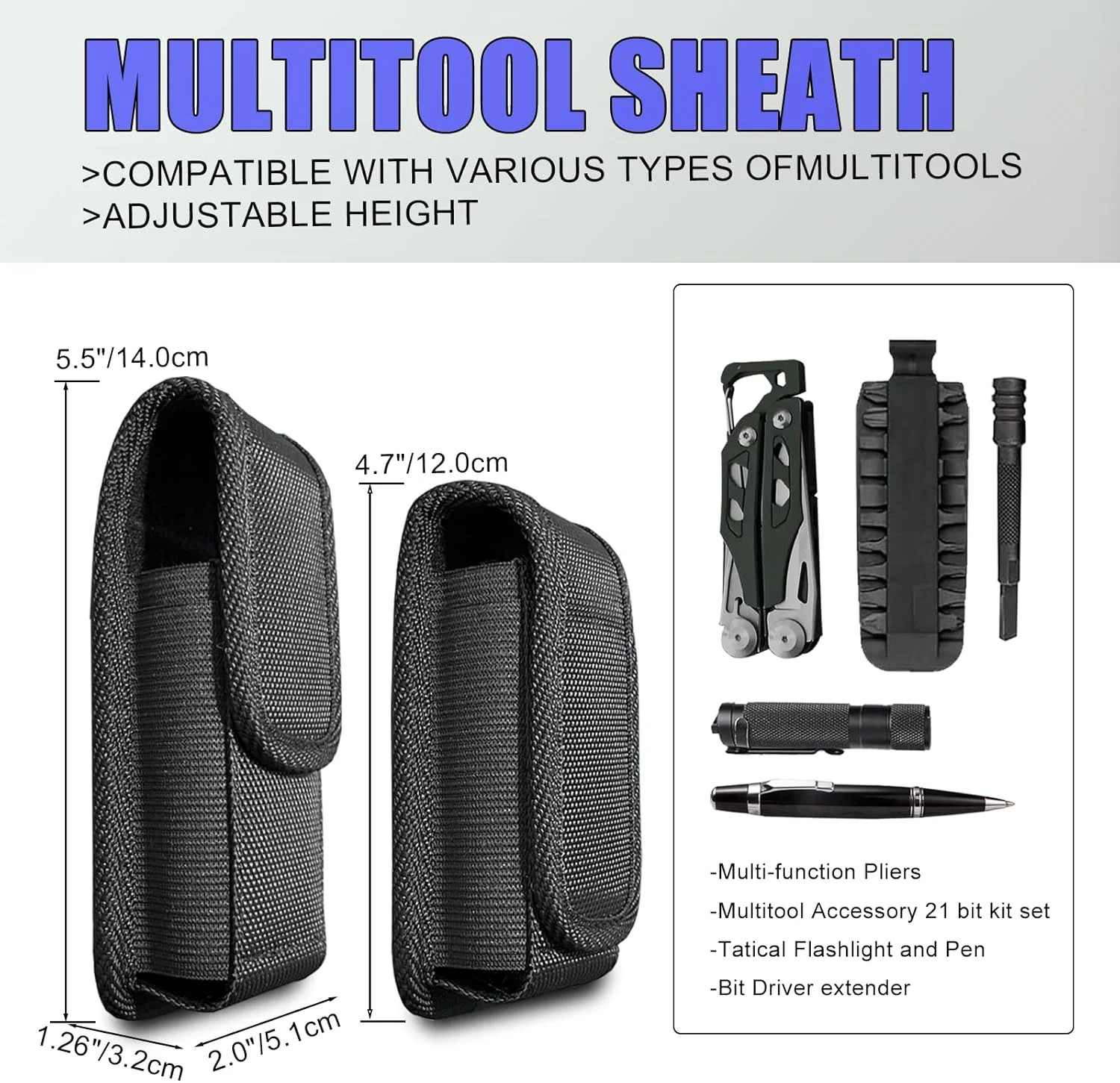 Multitool Sheath, EDC Belt Pouch Organizer for Men,Tool Sheath Compatible with L