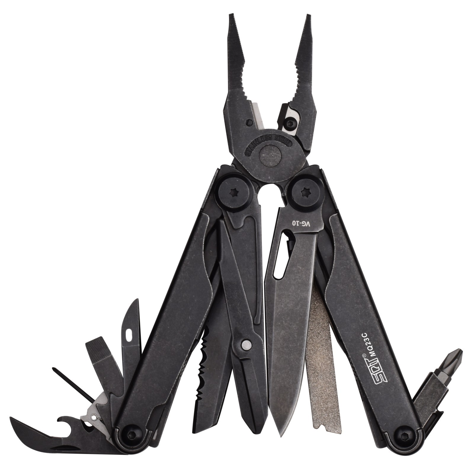 SQT Folding Multi Tool Pliers EDC Pocket Repair Tool Outdoor Emergency Gear