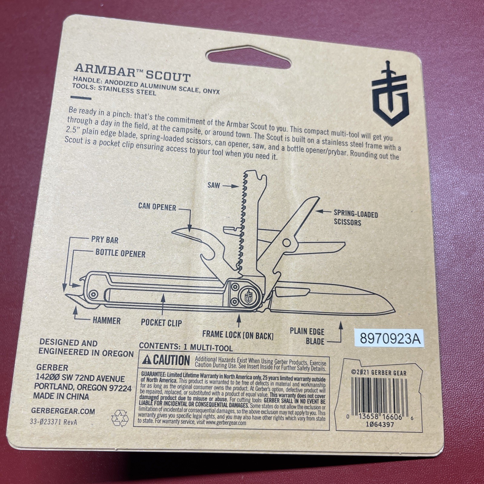 Gerber Armbar Scout Multi tool – Onyx