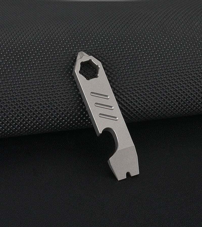 Mini Titanium Keychain Multi Tools Pry Bar Crowbar Opener Outdoor Pocket EDC