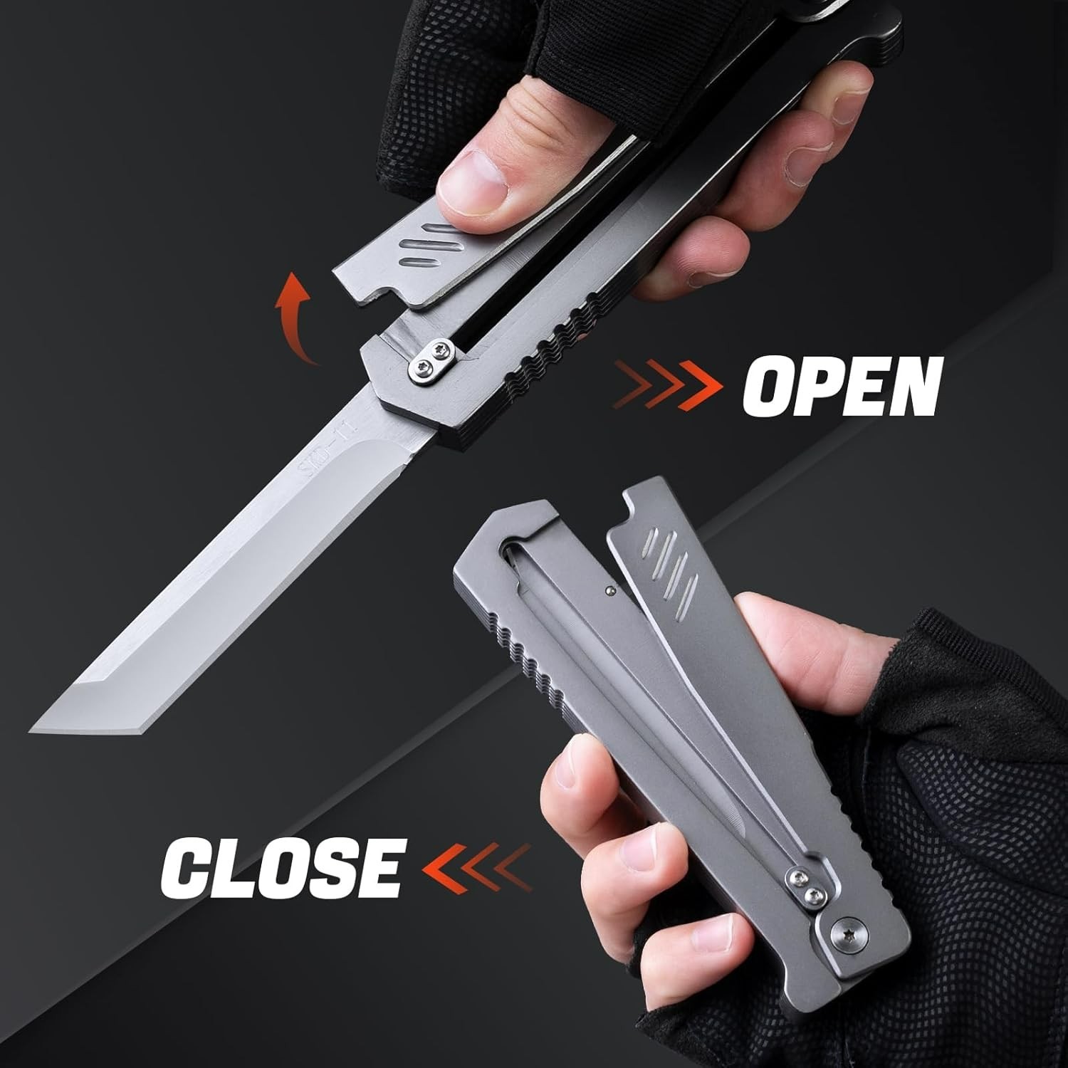 Pocket Knife for Men – Folding D2 Steel Blade EDC Multitool Belt Clip Camping