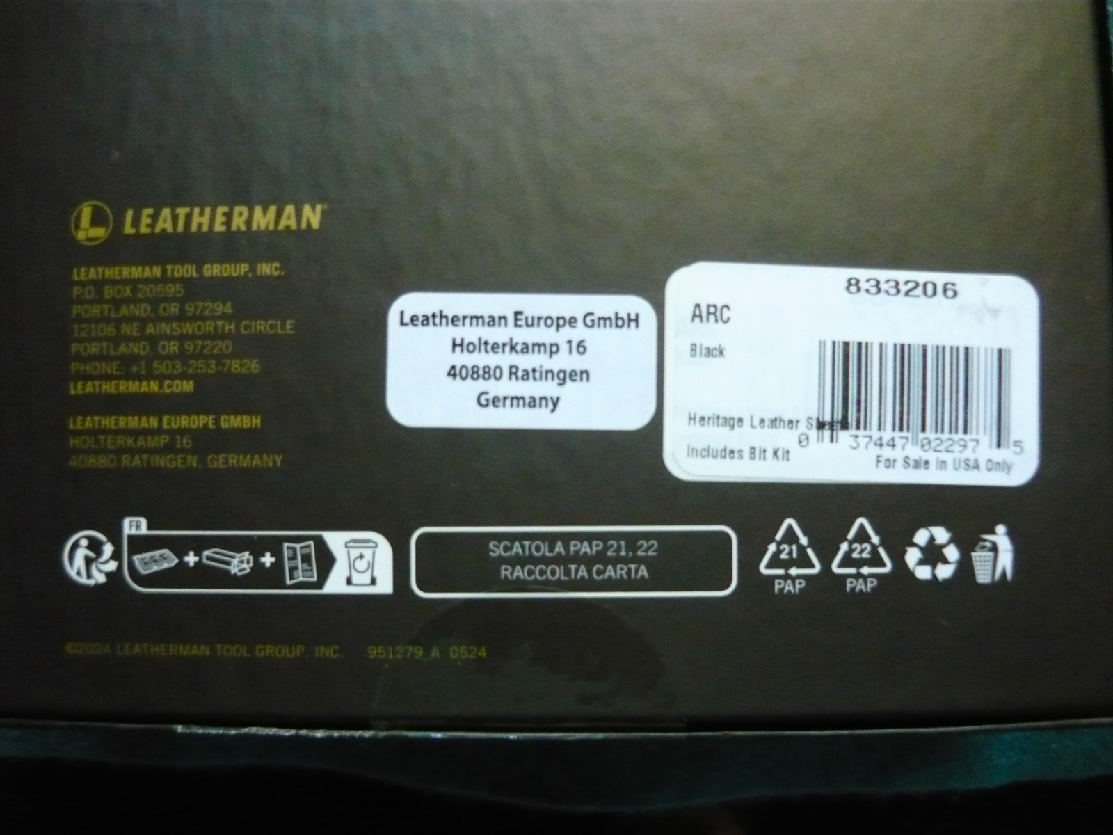 🔥🔥 Leatherman Arc Obsidian Black Limited Edition MagnaCut Very Rare Custom***