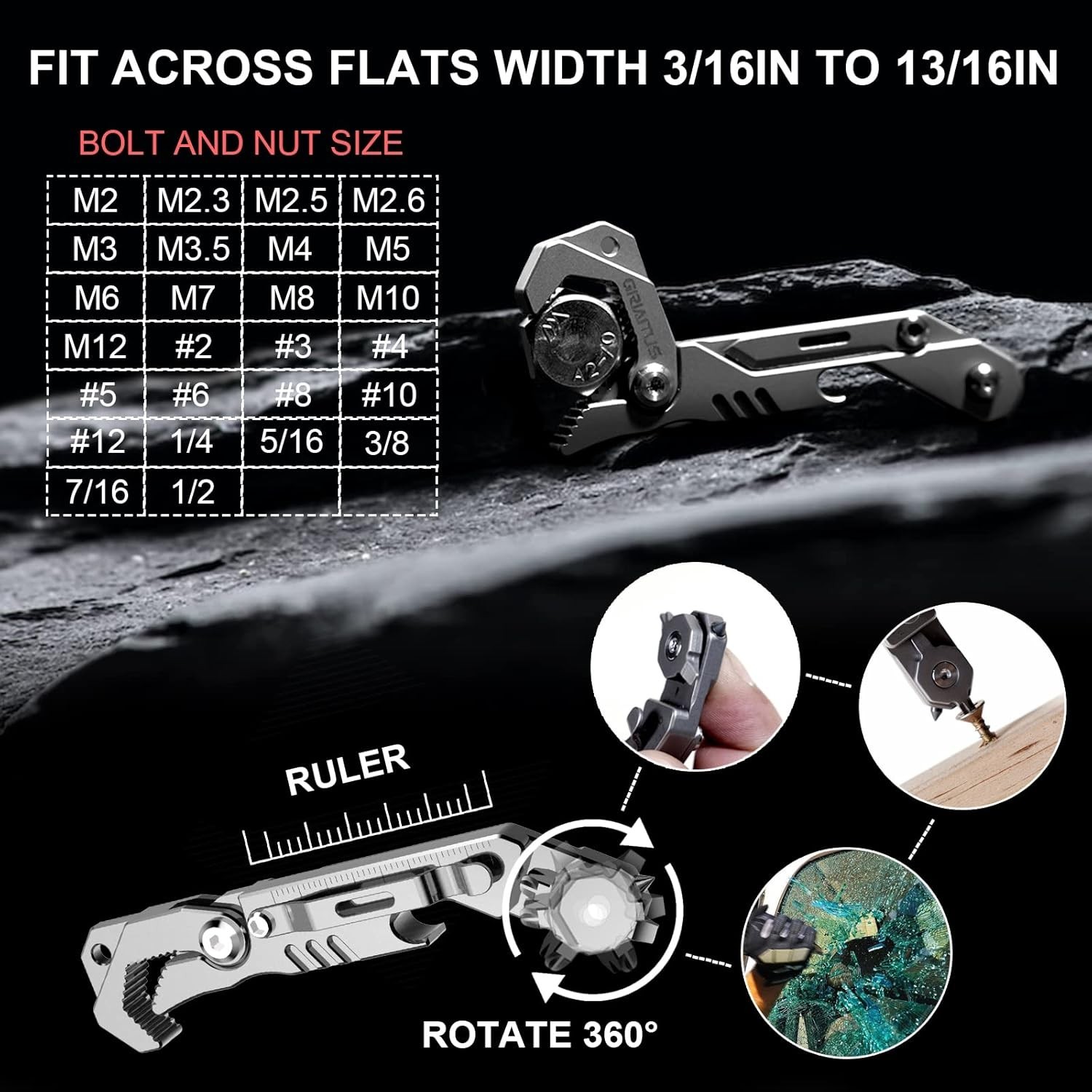 EDC Multitool 7 in 1 with knife, Wrench, Folding Knife, Screwdriver, Bottle O…