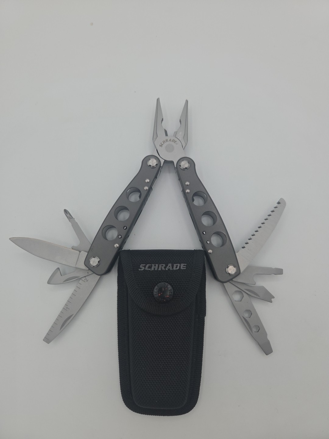 Schrade ST10 Tough Tool 15-in-1 Multi-Tool Pliers Pocket Knife Saw Hex Wrench