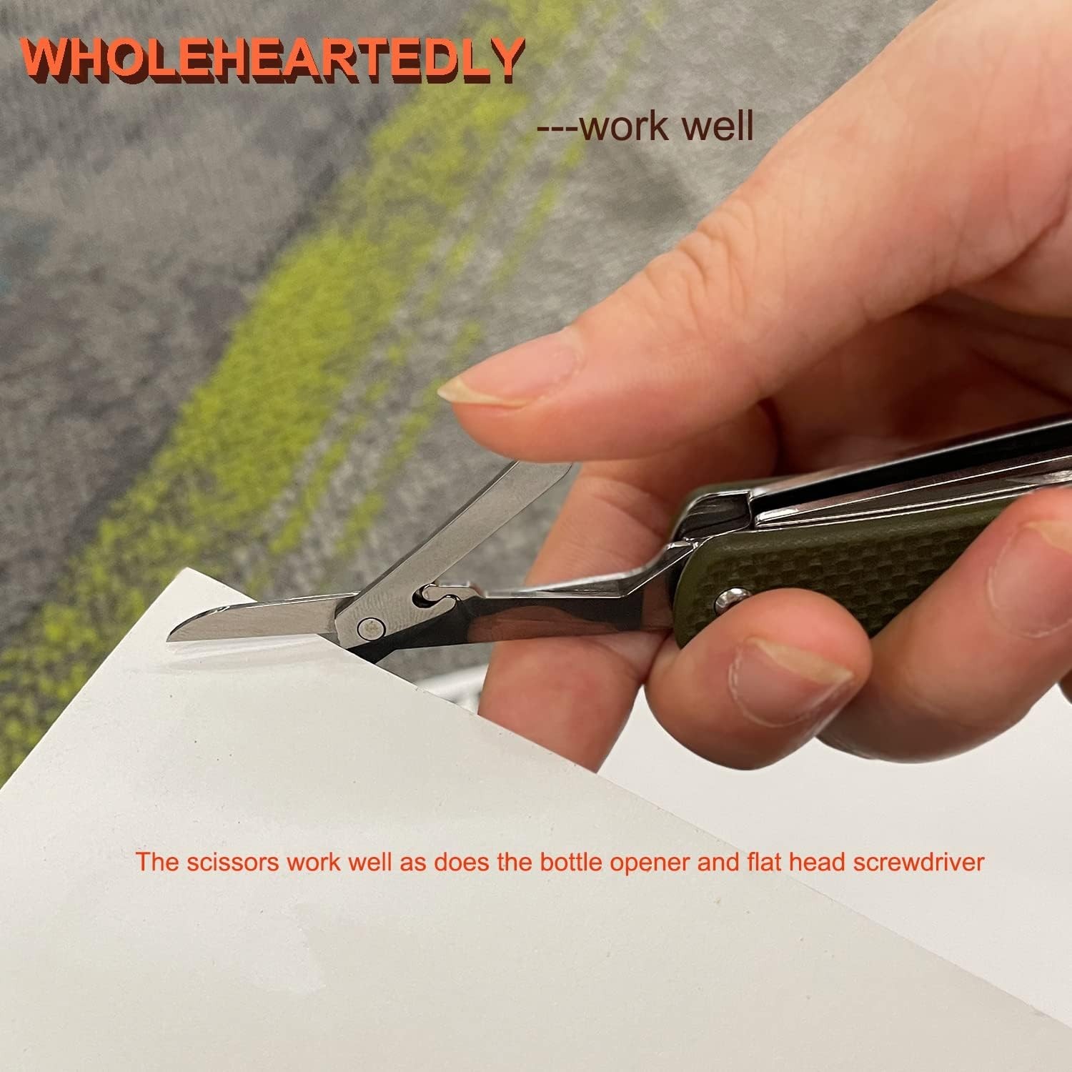 Portable Pocket Knife with 6 Functions Including Scissors and Screwdriver