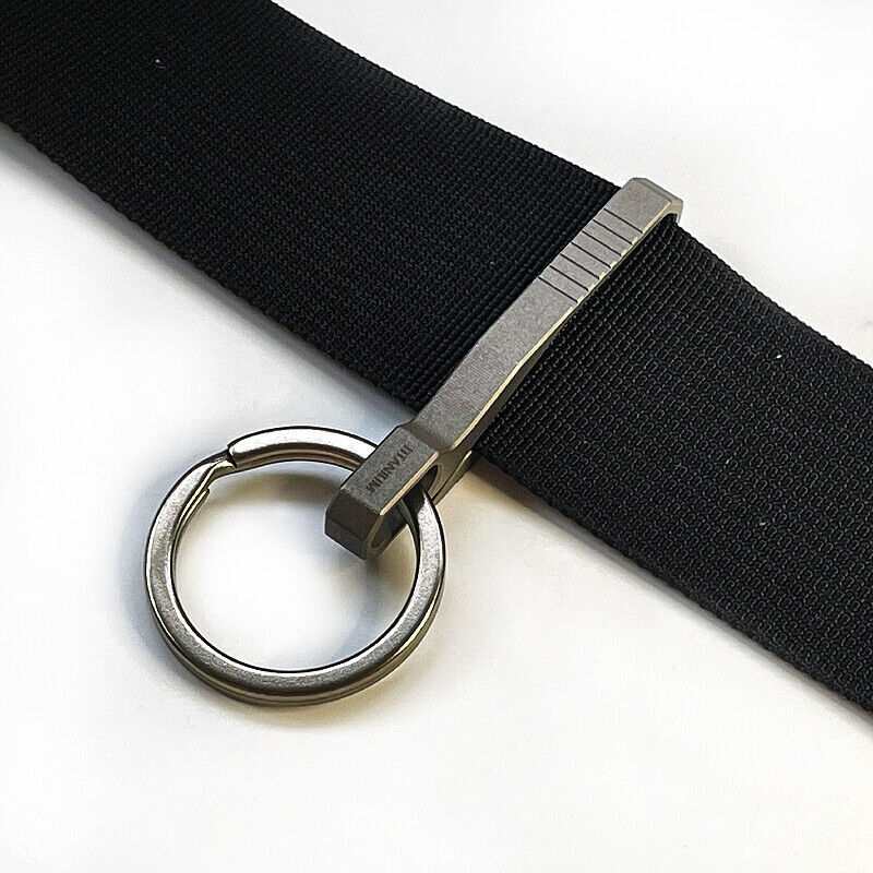Titanium Alloy Keychain Quick Buckle Detach Belt Waist Hanging EDC Key Ring Tool