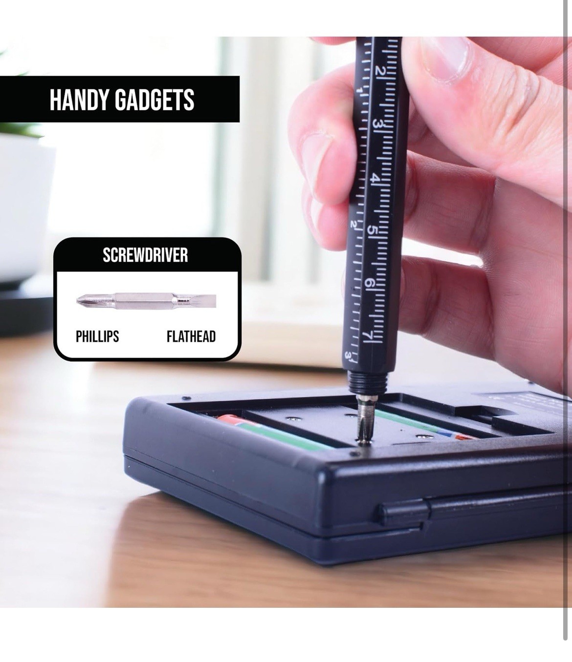 9-in-1 Multitool Pen Set 2PCS with 6 Refills Screwdriver Ruler Stylus Gift