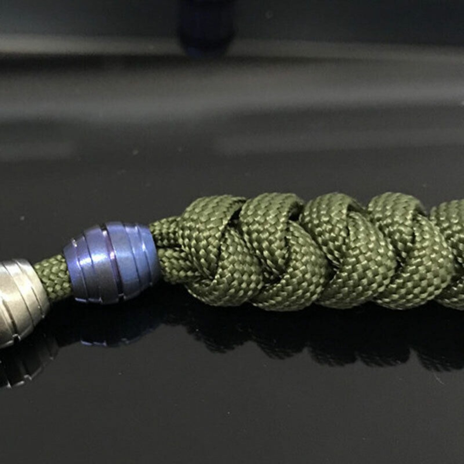 3pcs Titanium Bead Knife Parachute Lanyard Bead EDC Pendant Beads Keychain Tool