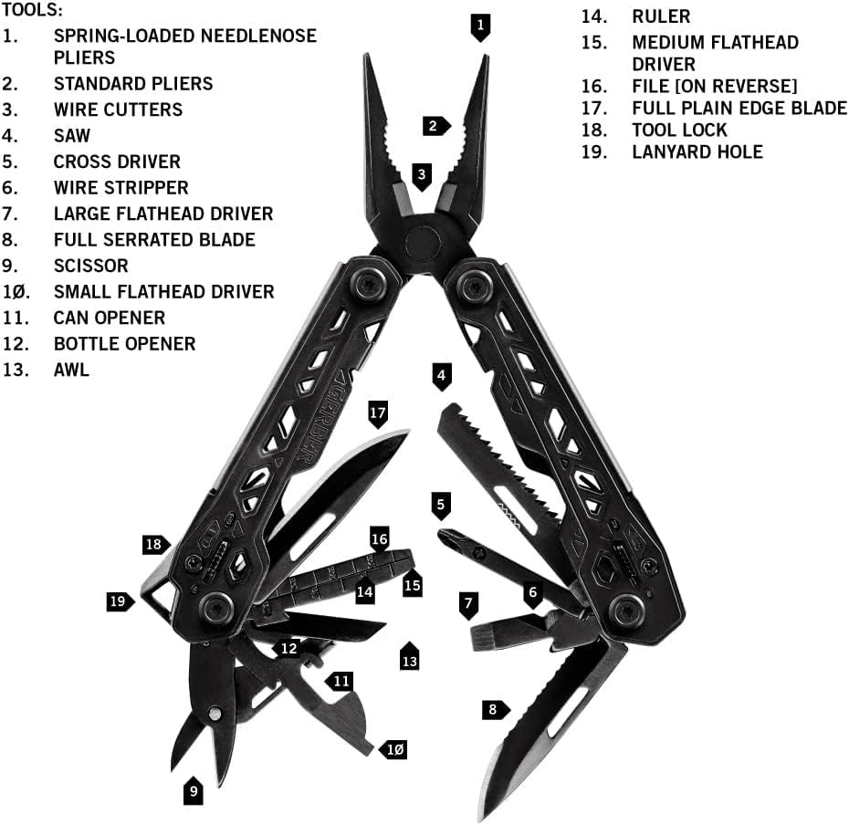 Gerber Truss 17-in-1 Multitool Needle Nose Pliers Black 31-003884 Gear Gifts