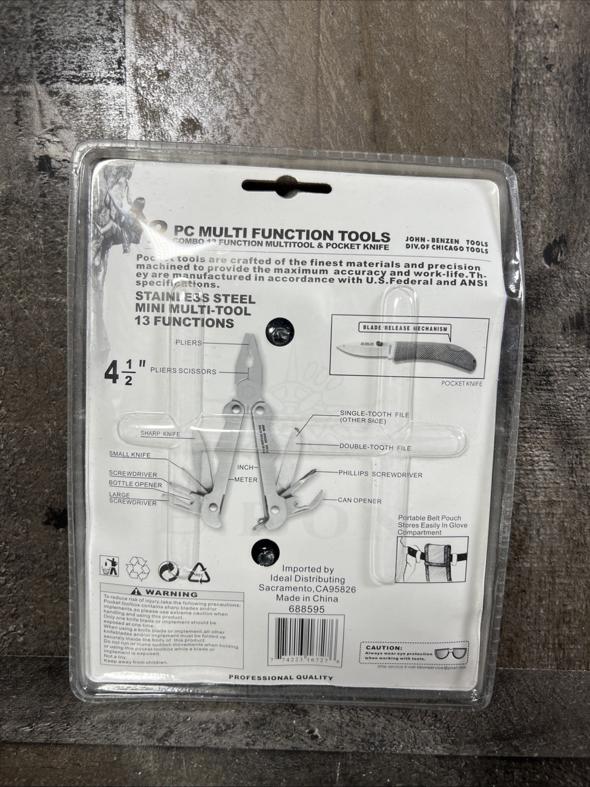 Camping Handyman Multi-Tool and Pocket Knife Combo Set w Bonus Multi-Tool pouch