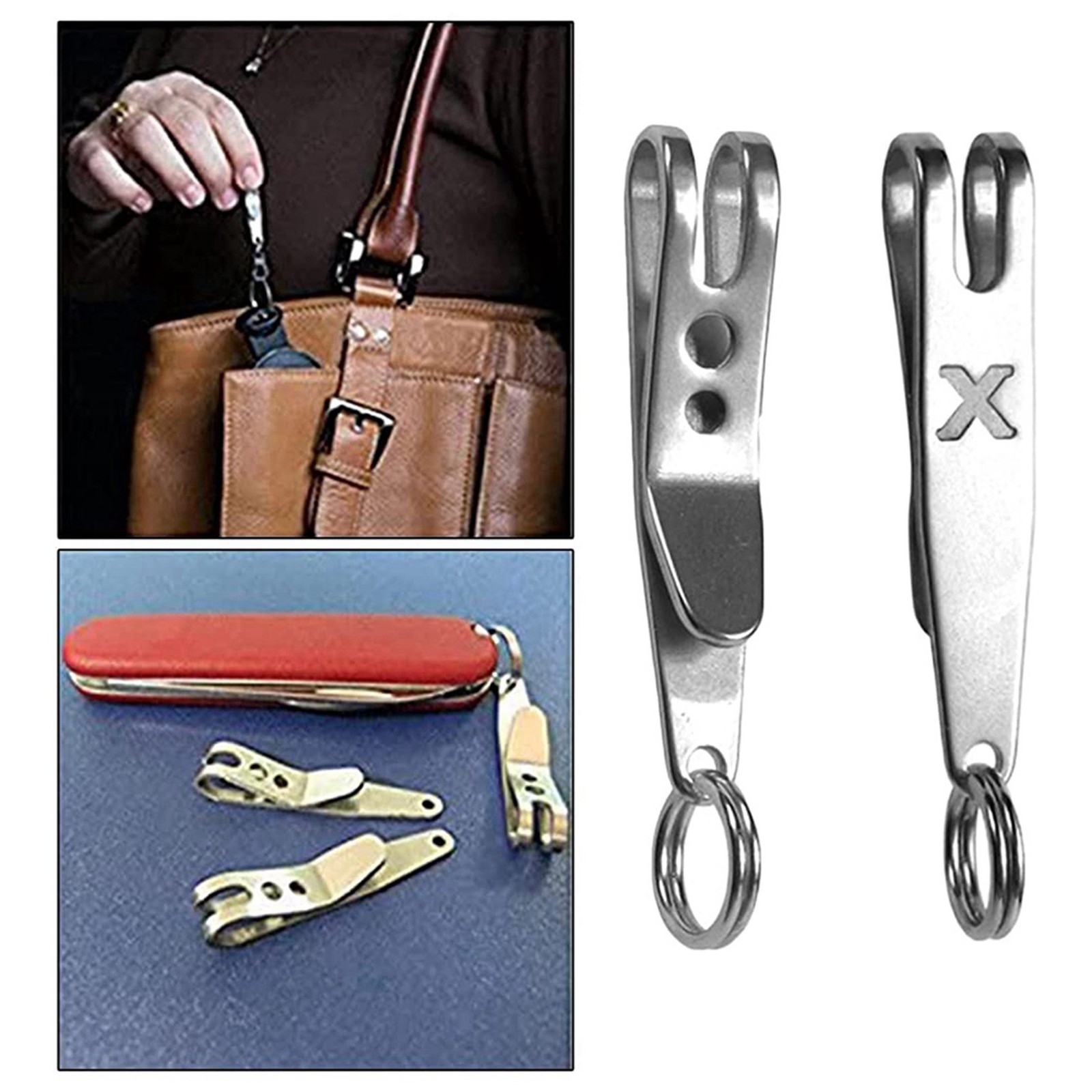 2X Multi-Purpose Clip Keychains Suspension Clip Tool with Carabiner Perfect9246