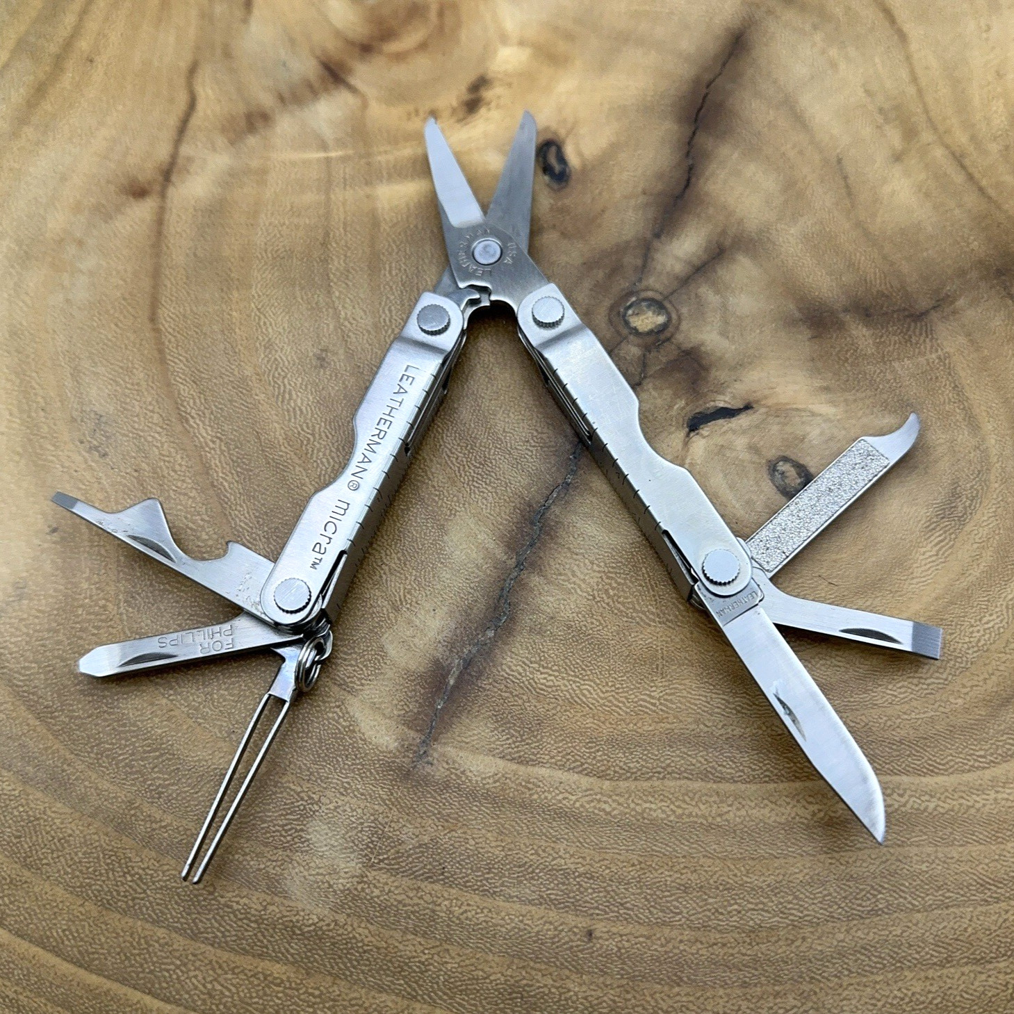 1 Leatherman Micra Stainless Mini Multitool Knife, Stainless Dated 06/97 *READ*