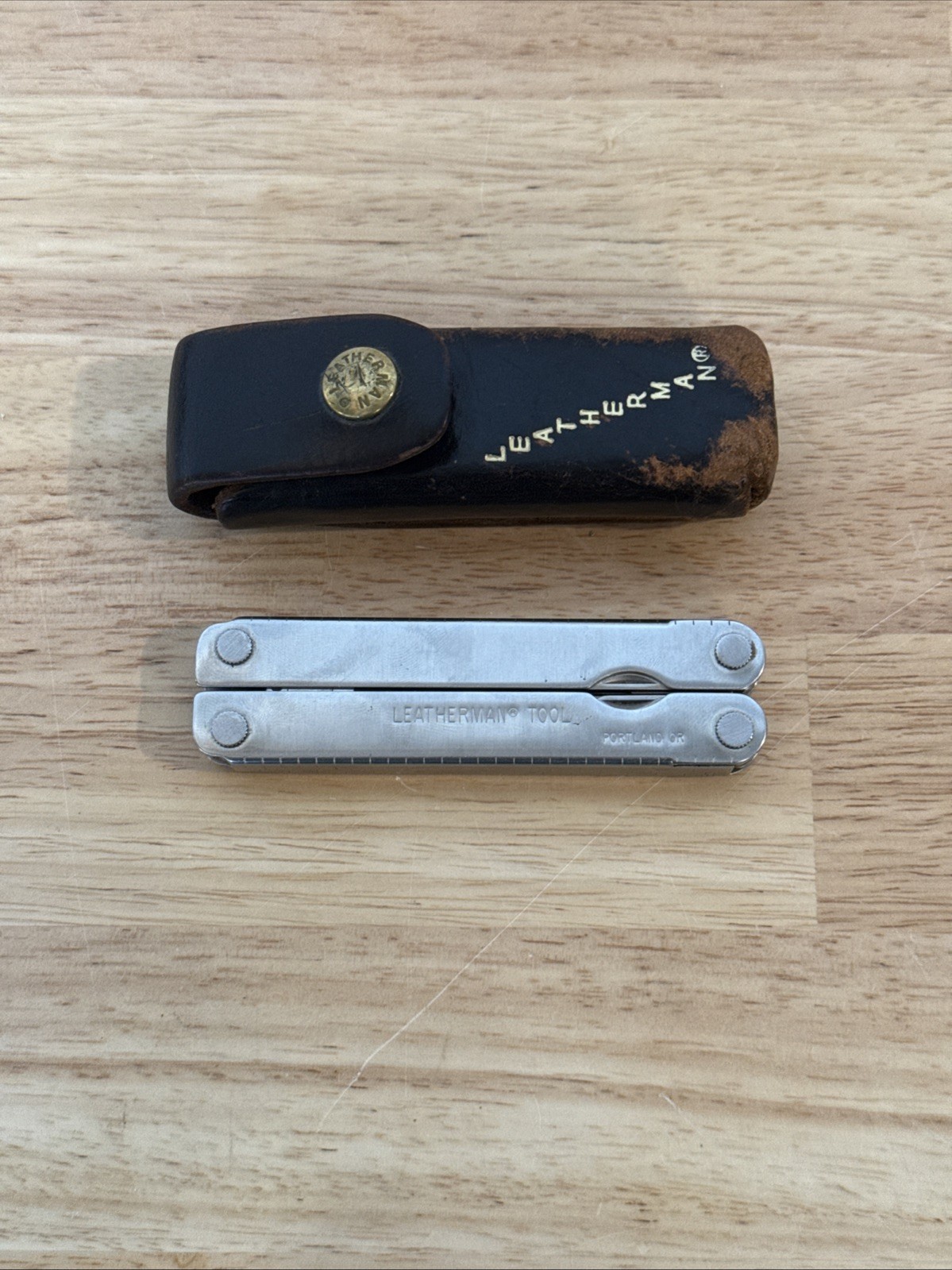 Vintage Original Leatherman PST Multi-Tool 1997 Stainless Steel & Leather Sheath