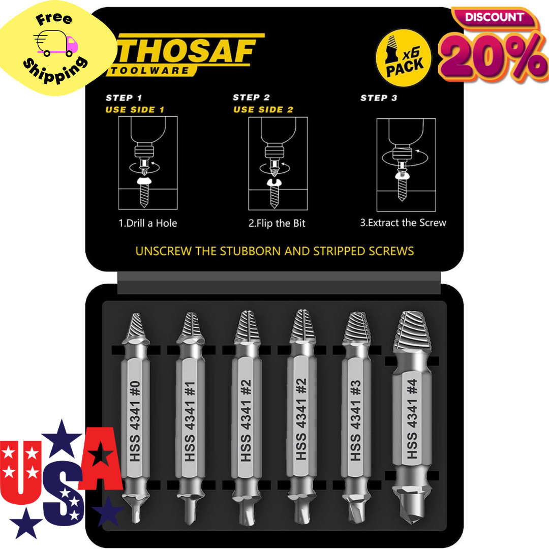 Gifts for Men THOSAF Damaged Screw Extractor Set Fathers Day Gifts for Dad from