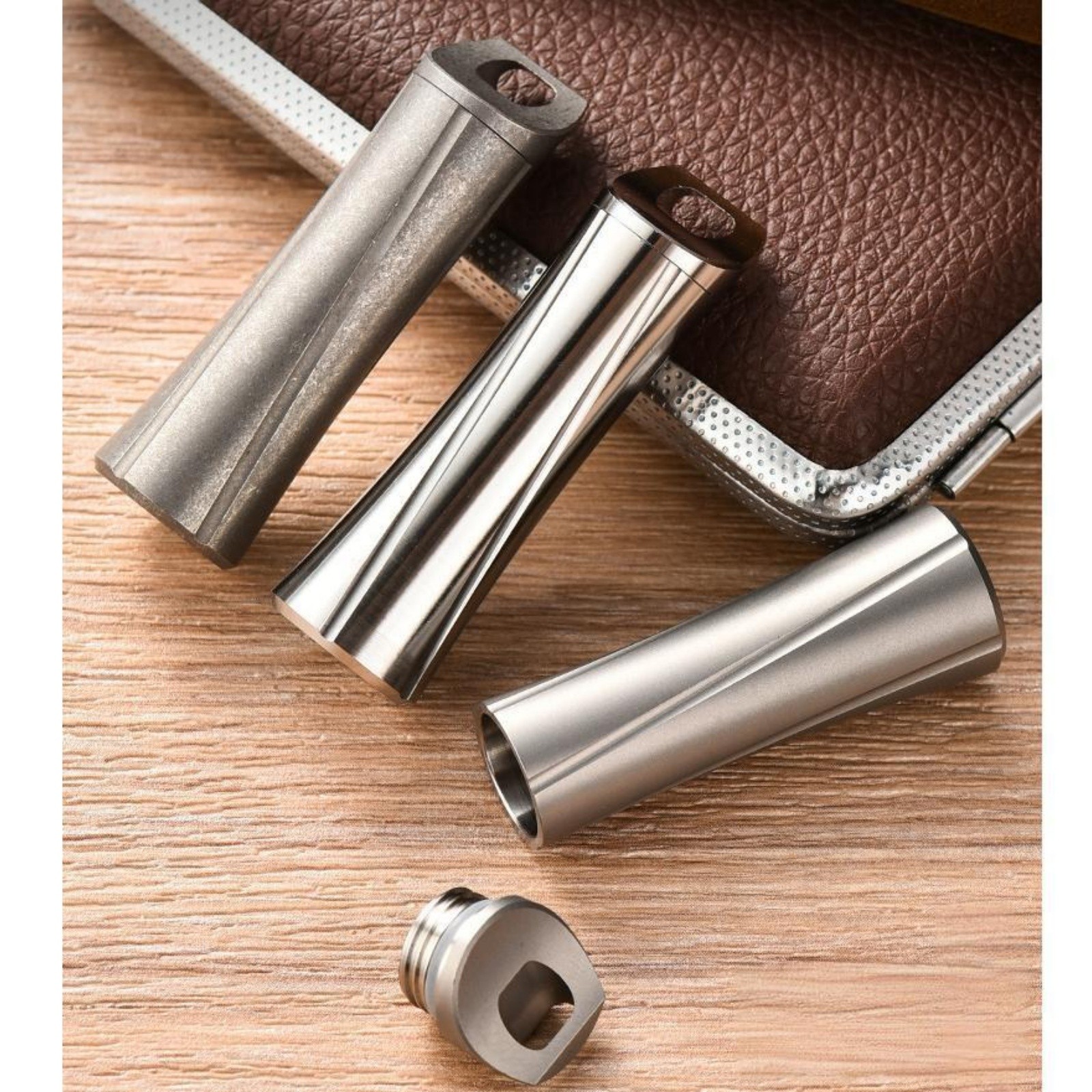 Titanium Alloy Mini Waterproof Capsule Pill Box Outdoor Portable Container EDC