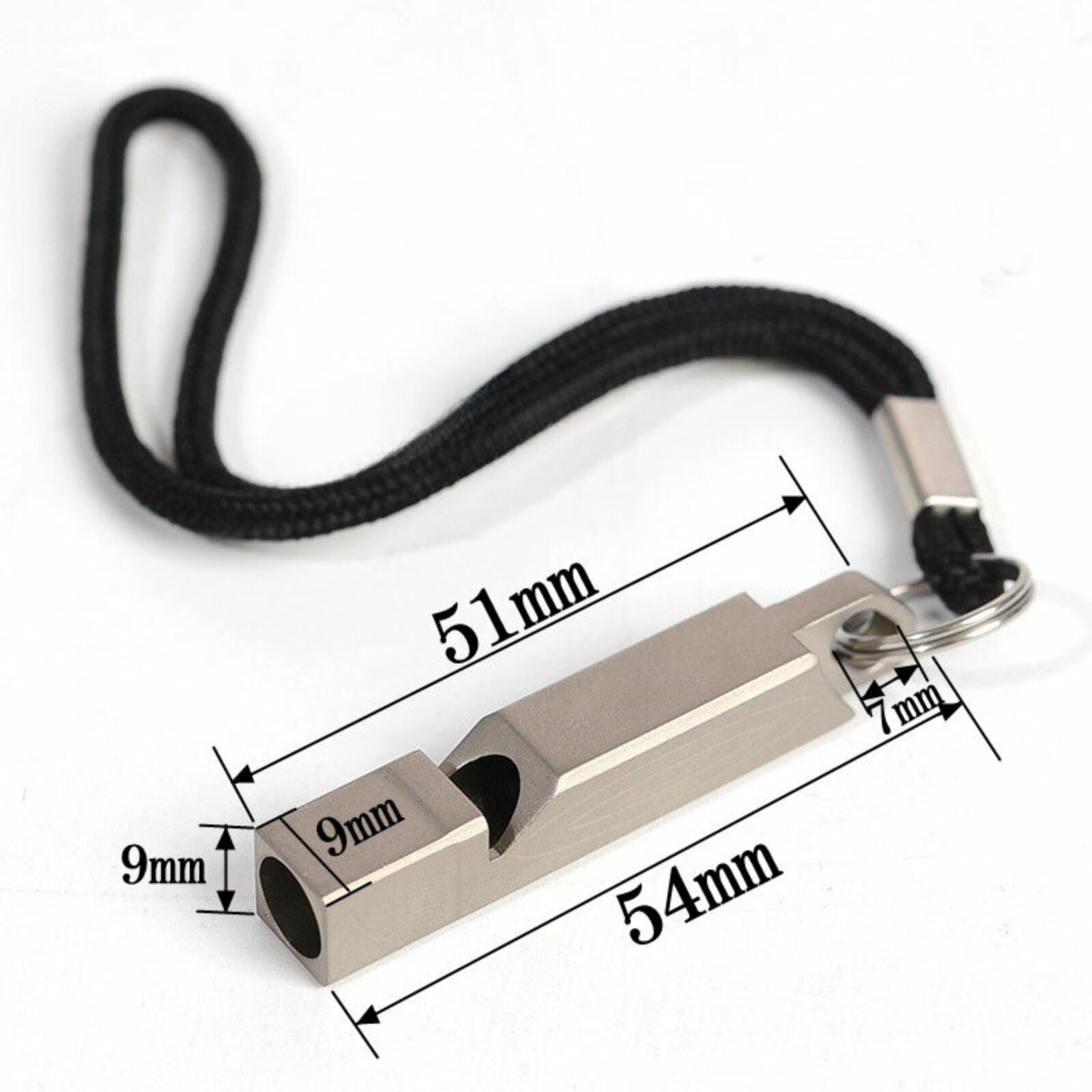 New EDC Outdoor Emergency Whistle Teflon Resonator TC4 Titanium Construction