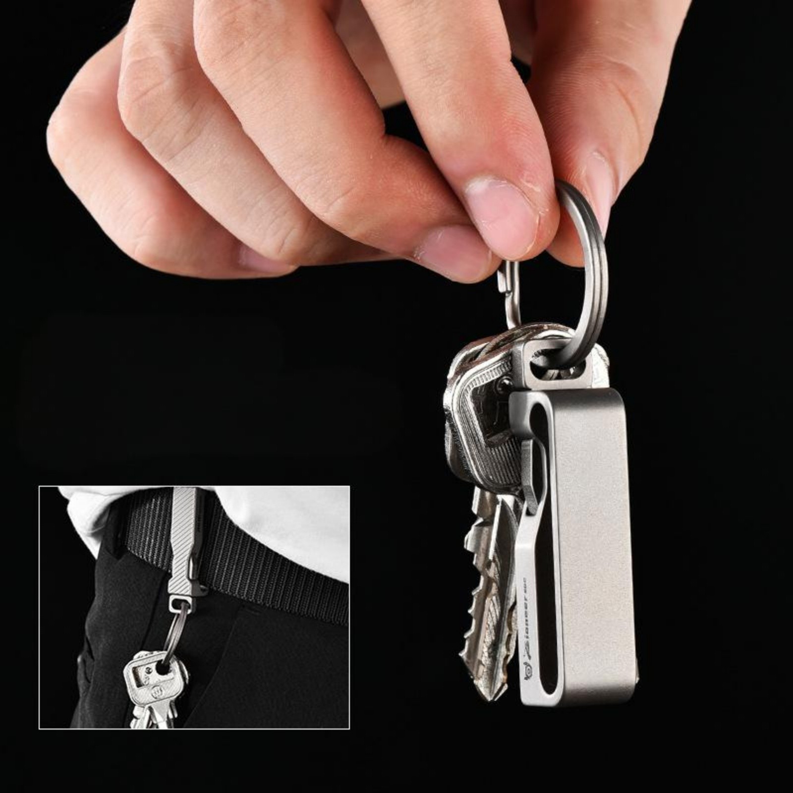 Titanium Alloy Quick Release Belt Clip EDC Waist Keychain Holder Lightweight